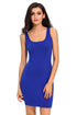Royal Blue Scoop Neck Lace up Back Dress